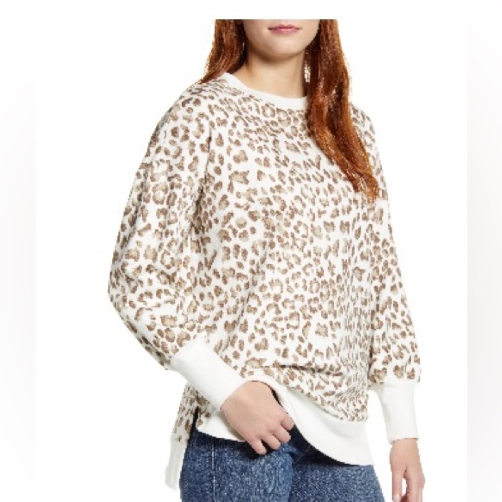 Caslon Size Medium Suede Slit Cotton Sweatshirt